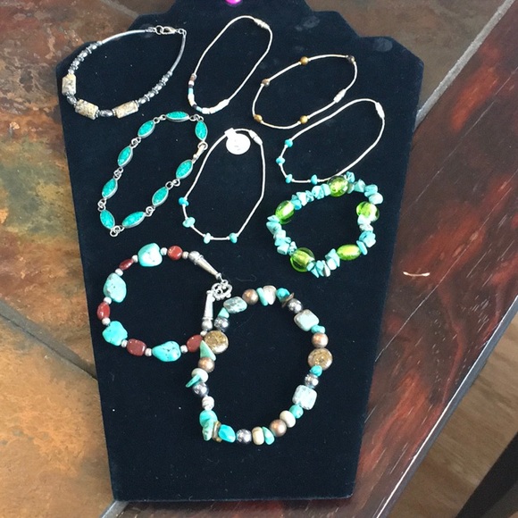 Mixed lot of Turquoise nugget and Stone Bracelets - Picture 1 of 6